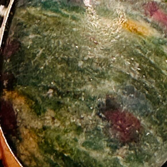 Sterling Silver and Ruby Fuchsite Pendant and Drop Earrings - Picture 7 of 8